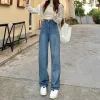 Straight leg jeans women's summer 2024 new explosive high-waisted wide-leg pants small slim loose pants - Image 2
