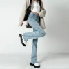 Jeans women spring summer 2024 new explosive horseshoe pants high-waisted skinny American stretch tight micro flare pants - Image 2