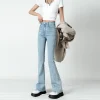 Jeans women spring summer 2024 new explosive horseshoe pants high-waisted skinny American stretch tight micro flare pants - Image 3